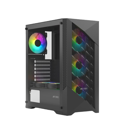 Ant Esports Chassis ICE 270M 6F with Mesh Front Panel & 6 Fans - Black ( Chassis Without Power Supply)