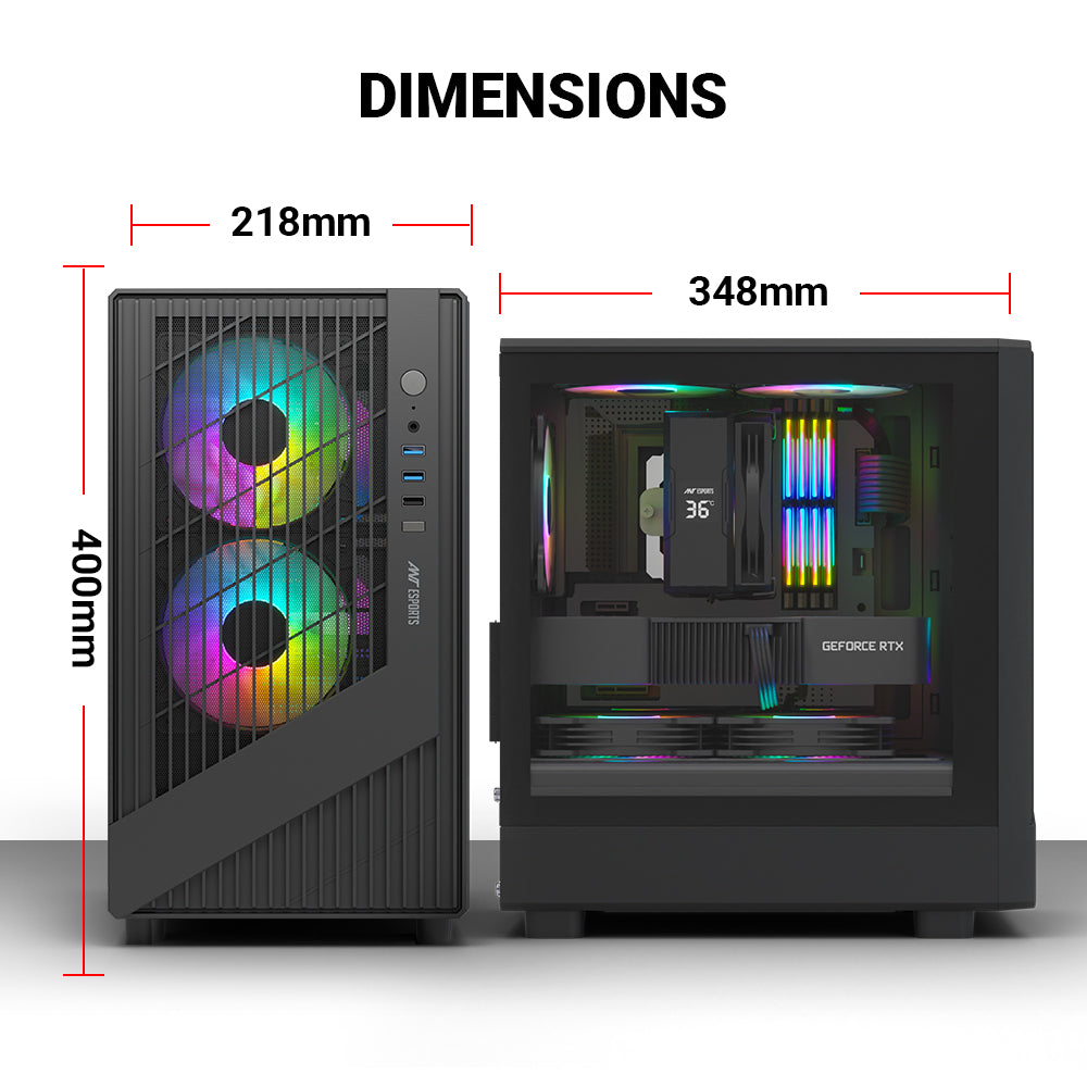 Ant Esports Chassis 205 MINI 6F Black ( Chassis Without Power Supply )