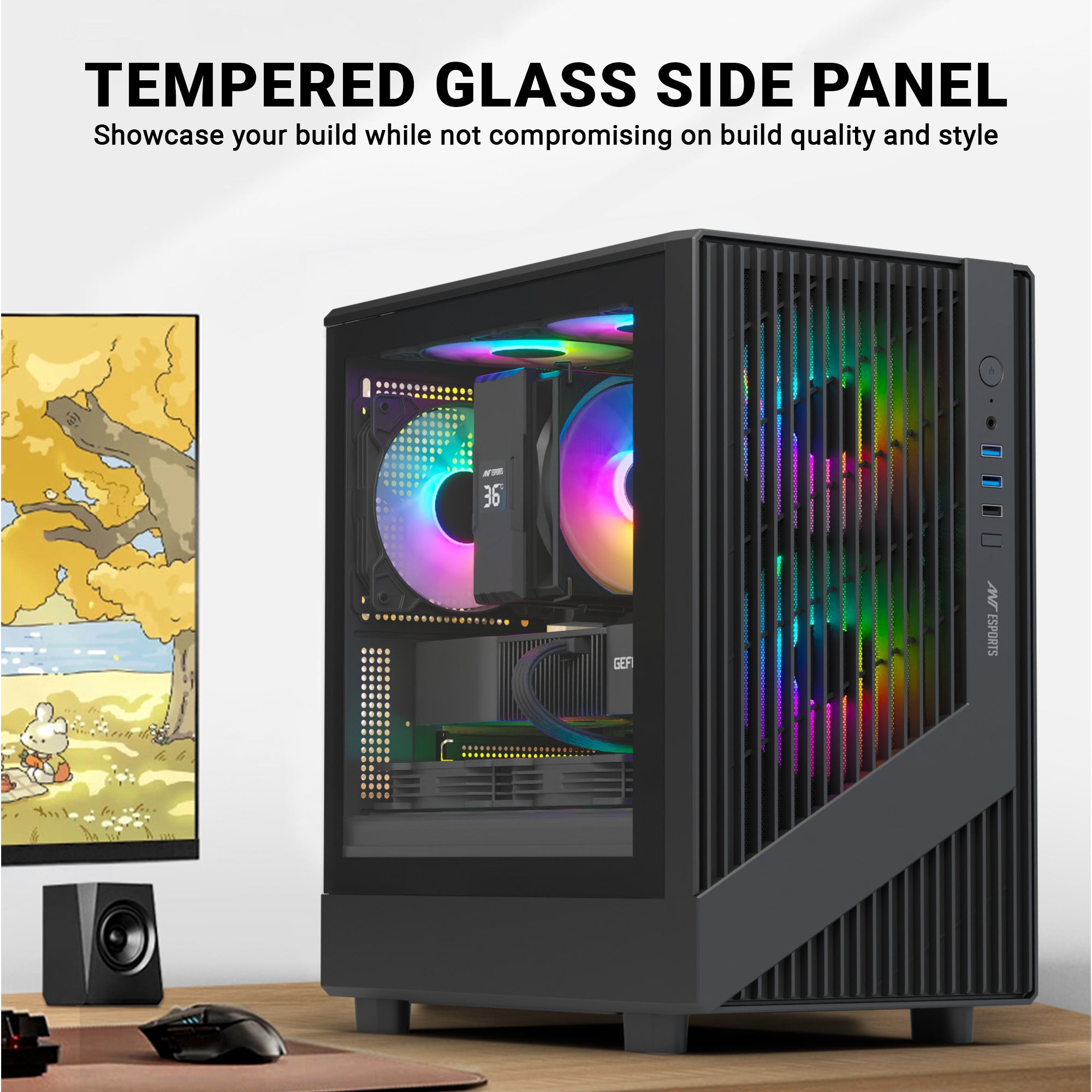 Ant Esports Chassis 205 MINI 6F Black ( Chassis Without Power Supply )