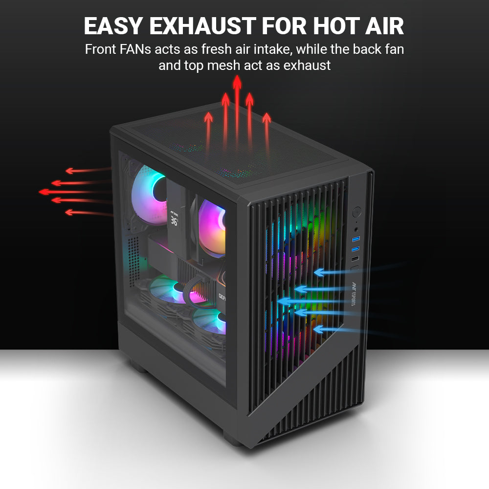 Ant Esports Chassis 205 MINI 6F Black ( Chassis Without Power Supply )