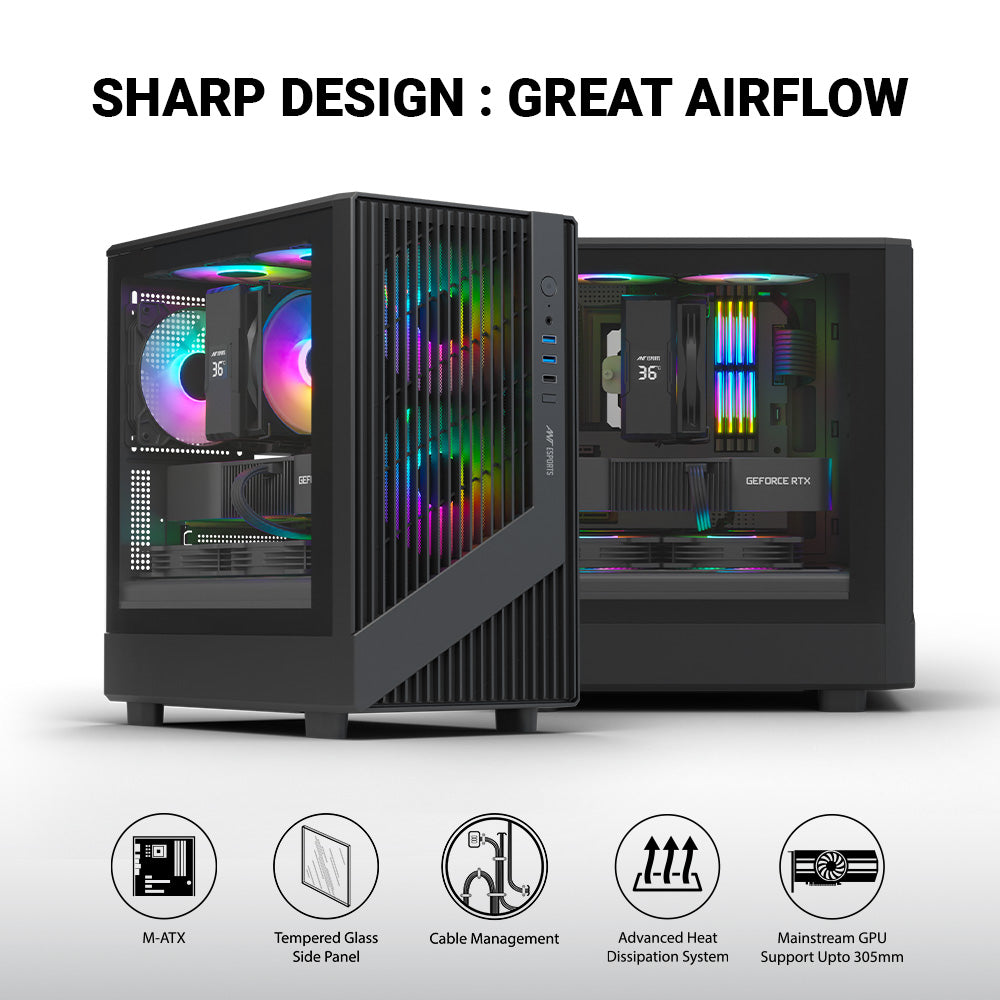 Ant Esports Chassis 205 MINI 6F Black ( Chassis Without Power Supply )