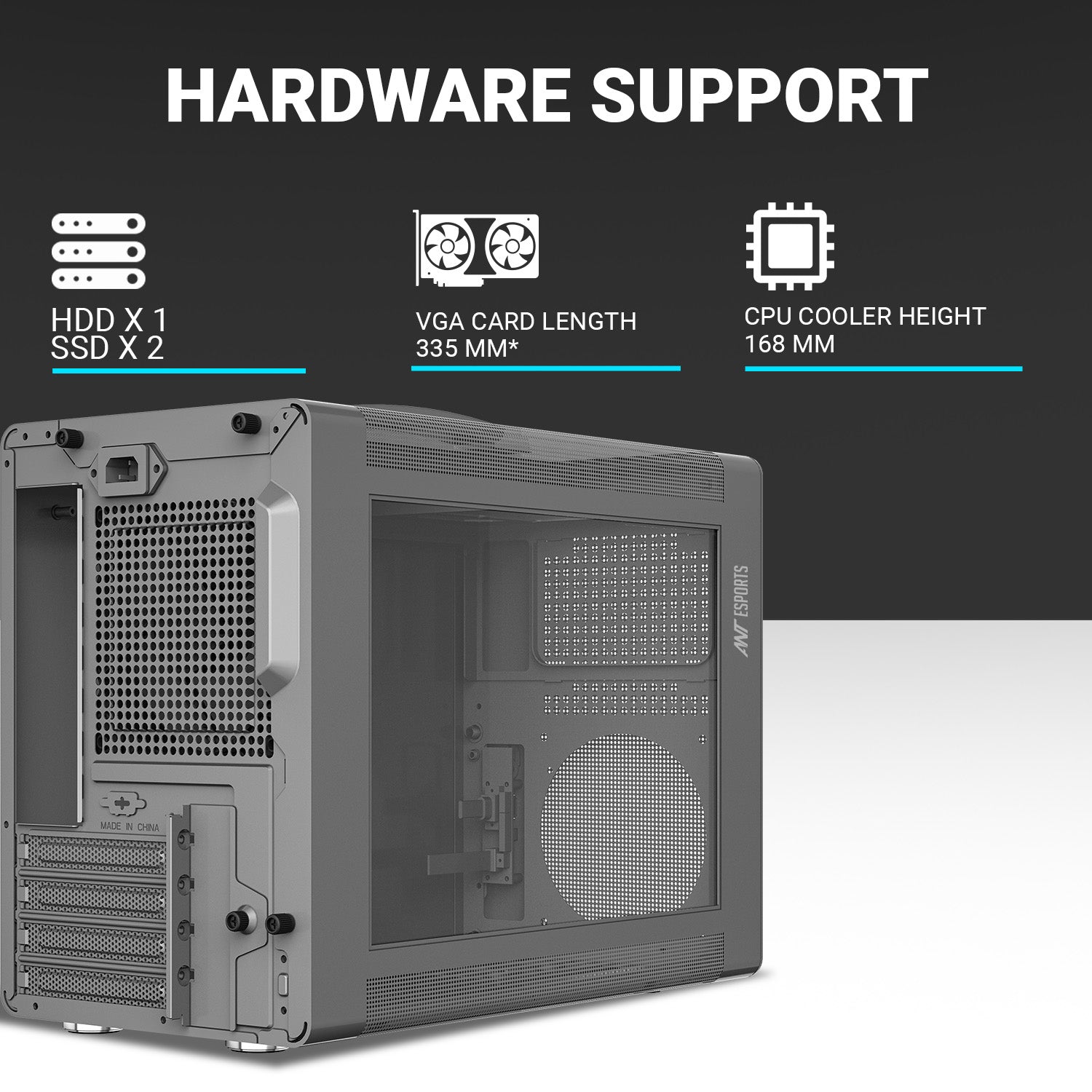 Ant Esports Chassis BOX C AIR -Gray ( Chassis Without Power Supply )