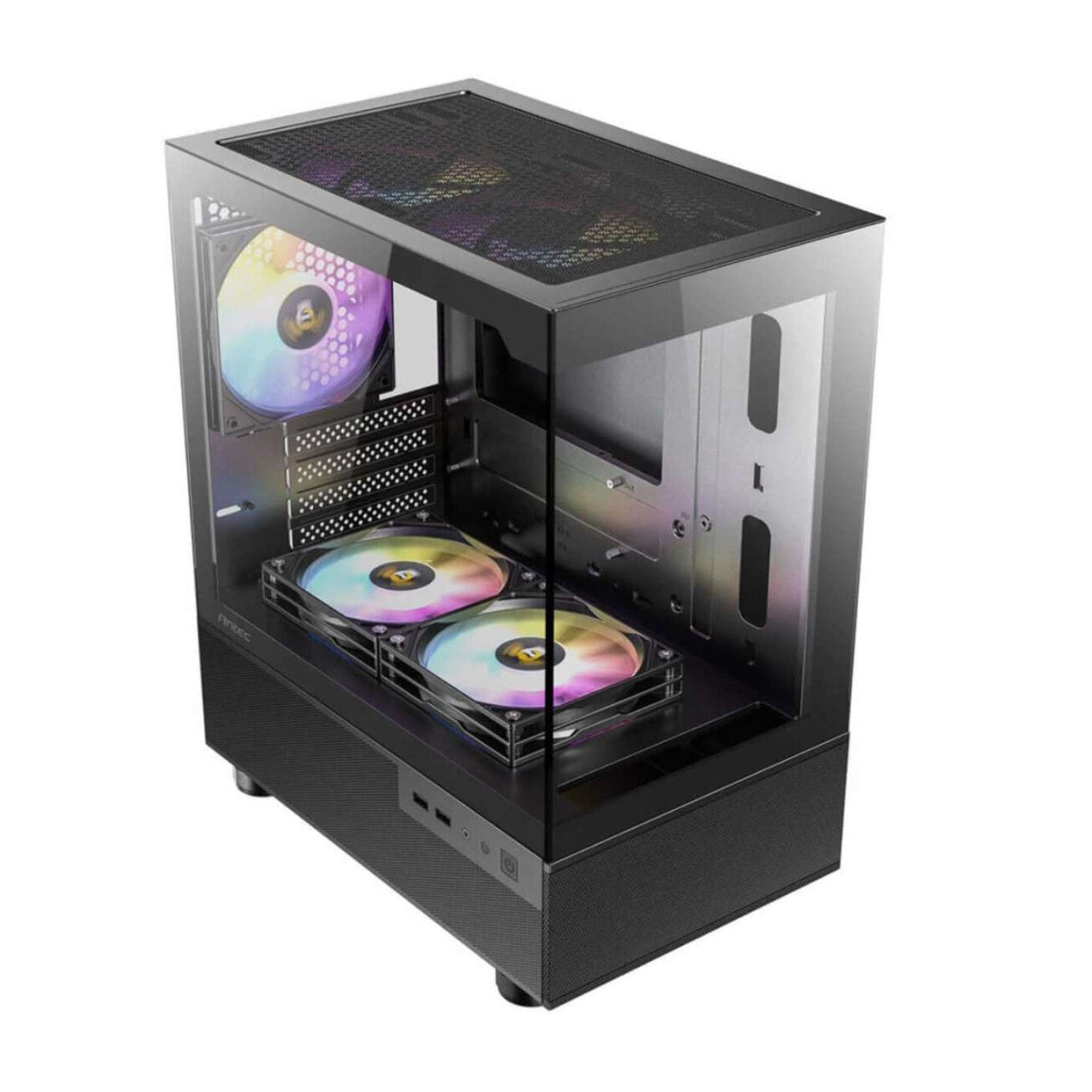 Antec CX200M RGB Elite Mini Tower PC Case Black Full View Tempered Glass MATX Cabinet