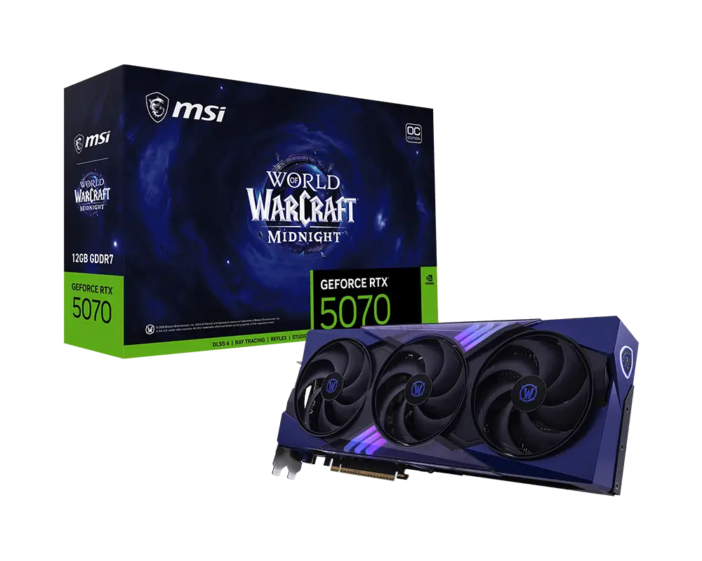 MSI GeForce RTX 5070 12G World of Warcraft MIDNIGHT VOID EDITION OC