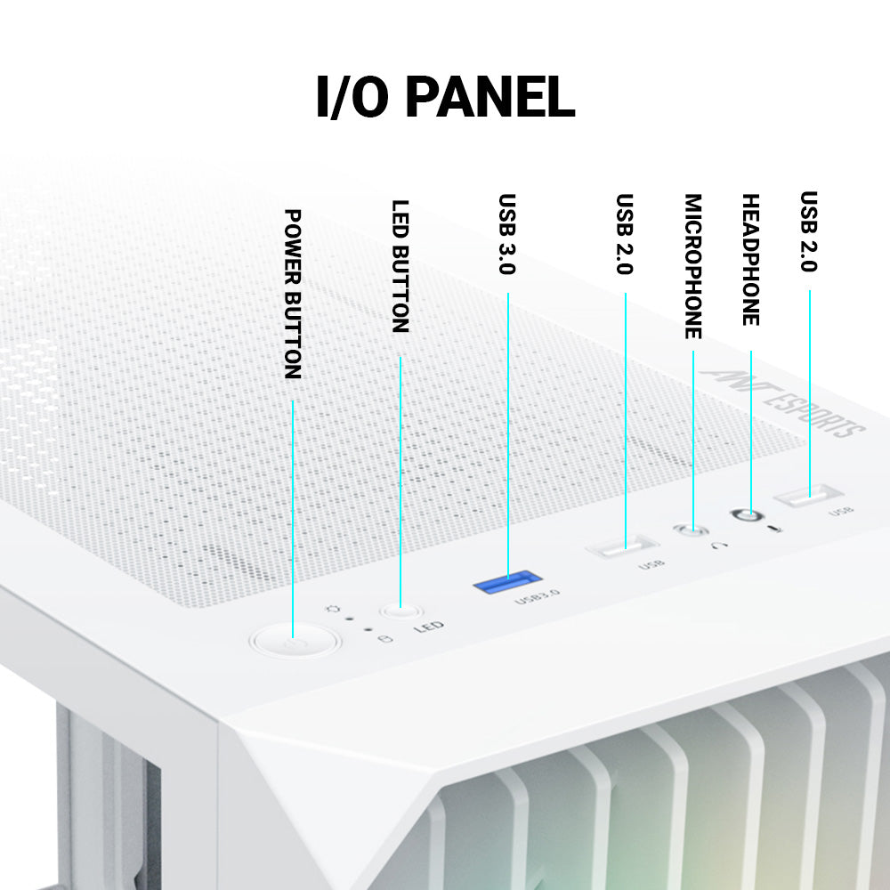 Ant Esports Chassis 205 MINI 6F - White ( Chassis Without Power Supply)
