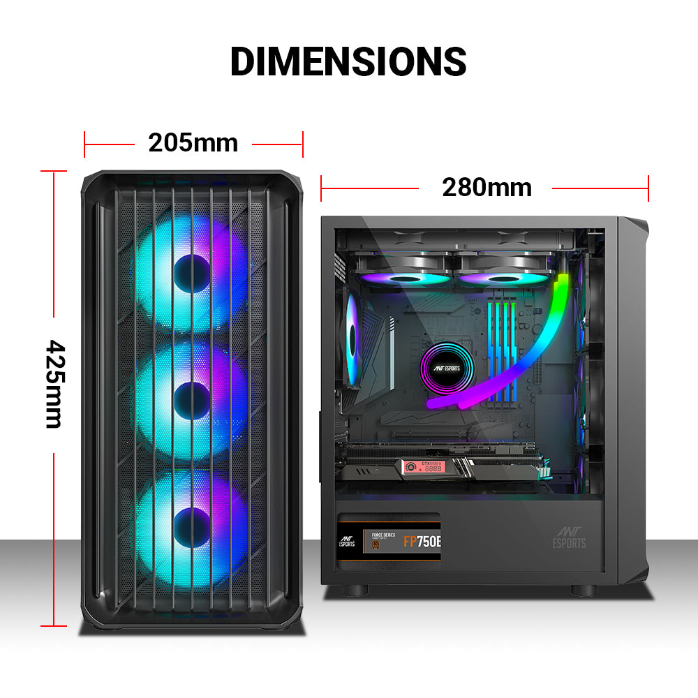 Ant Esports Chassis 205 MINI 6F Black ( Chassis Without Power Supply )