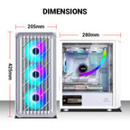 Ant Esports Chassis 205 MINI 6F - White ( Chassis Without Power Supply)
