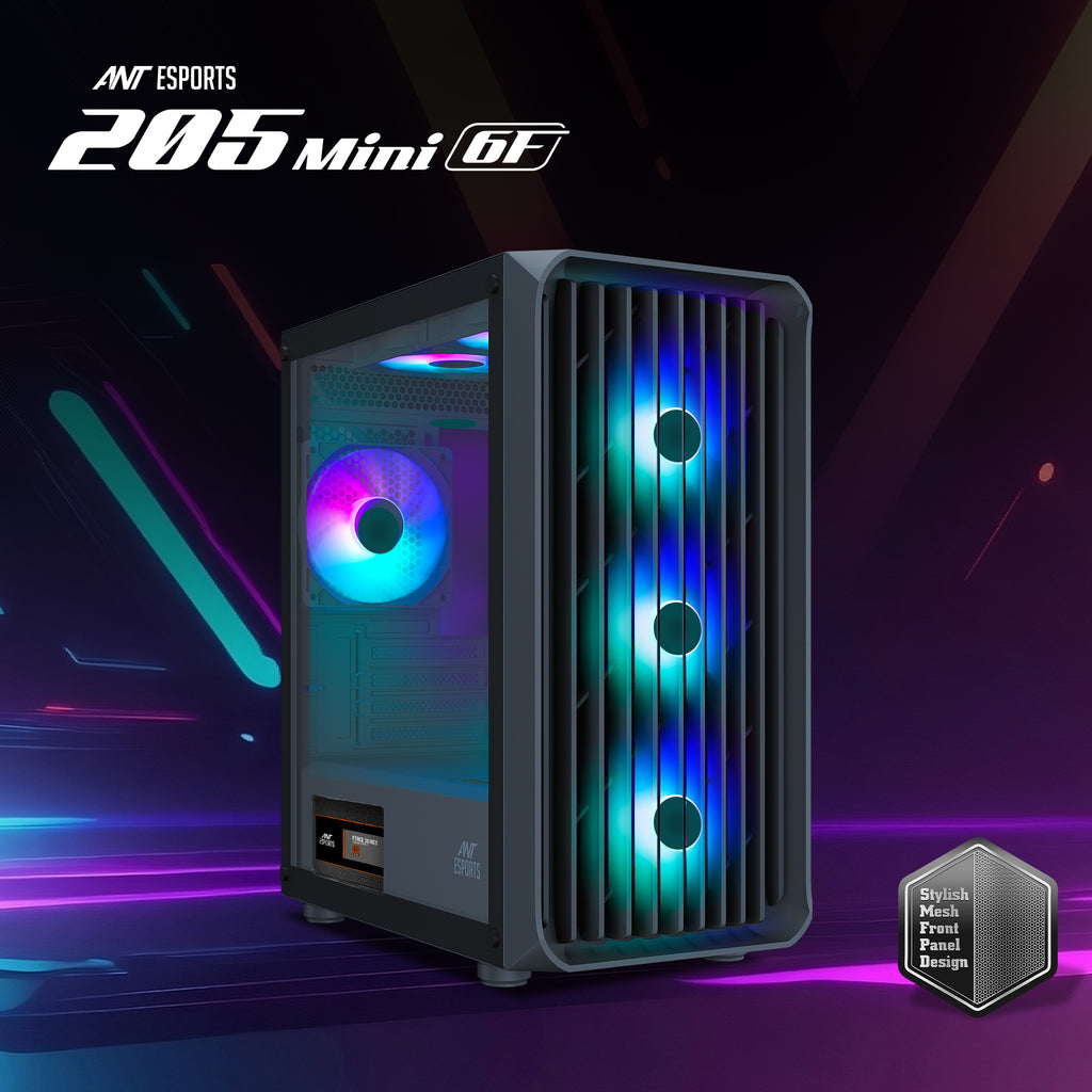 Ant Esports Chassis 205 MINI 6F Black ( Chassis Without Power Supply )