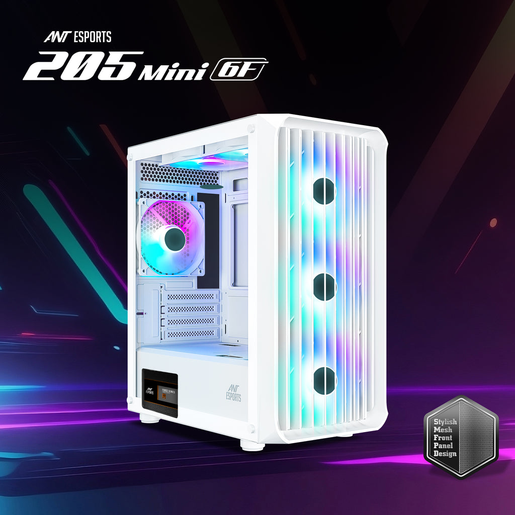 Ant Esports Chassis 205 MINI 6F - White ( Chassis Without Power Supply)