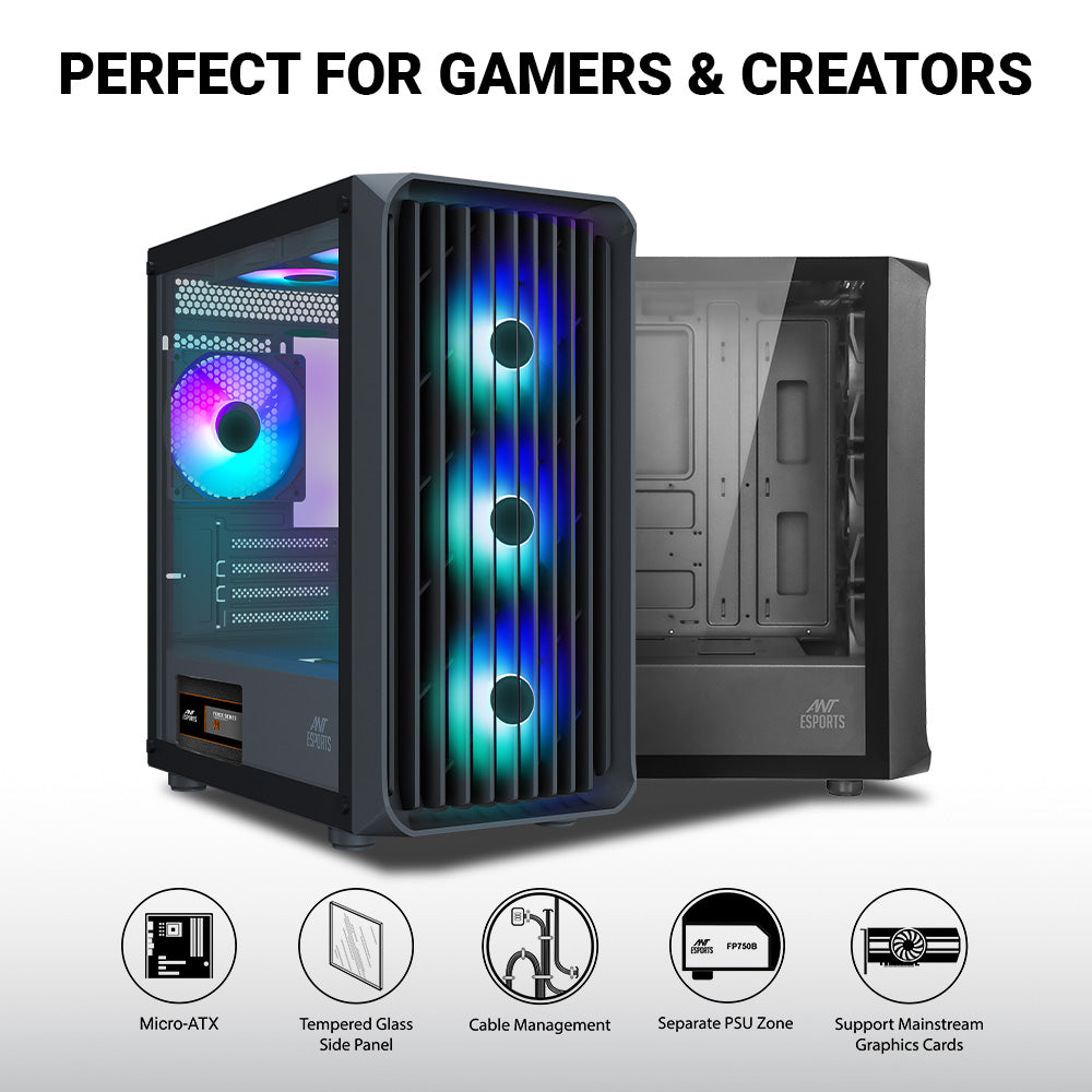 Ant Esports Chassis 205 MINI 6F Black ( Chassis Without Power Supply )