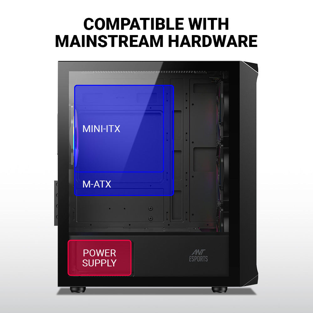 Ant Esports Chassis 205 MINI 6F Black ( Chassis Without Power Supply )