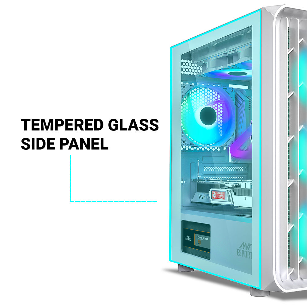 Ant Esports Chassis 205 MINI 6F - White ( Chassis Without Power Supply)