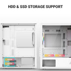 Ant Esports Chassis 205 MINI 6F - White ( Chassis Without Power Supply)