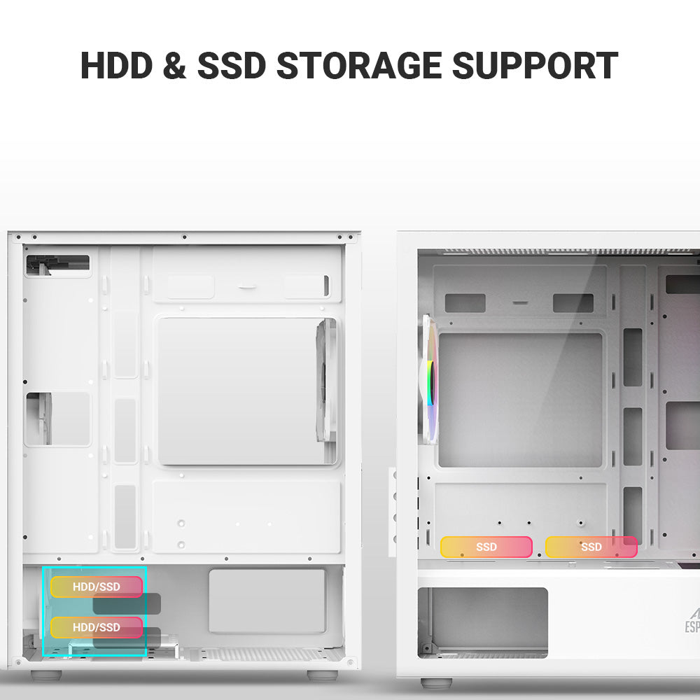 Ant Esports Chassis 205 MINI 6F - White ( Chassis Without Power Supply)
