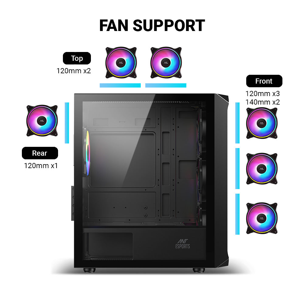 Ant Esports Chassis 205 MINI 6F Black ( Chassis Without Power Supply )