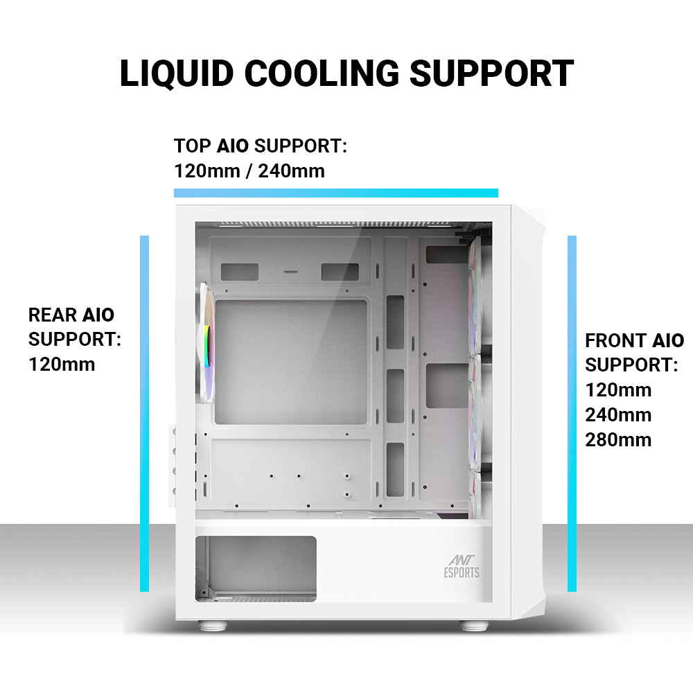 Ant Esports Chassis 205 MINI 6F - White ( Chassis Without Power Supply)