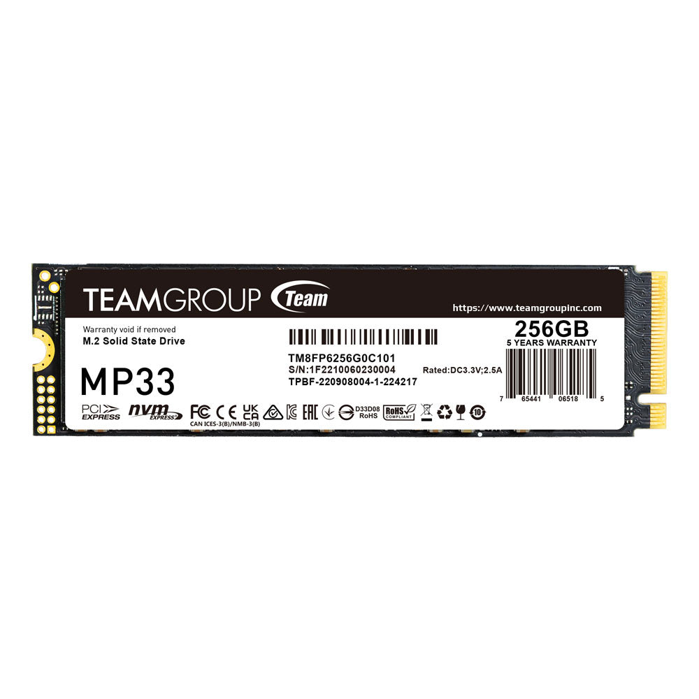 TEAMGROUP MP33 256GB NVMe M.2 2280 PCIe Gen 3 Gaming SSD