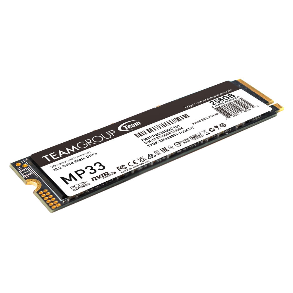 TEAMGROUP MP33 256GB NVMe M.2 2280 PCIe Gen 3 Gaming SSD