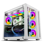 Ant Esports Chassis Crystal X3 LCD -White ( Chassis Without Power Supply )