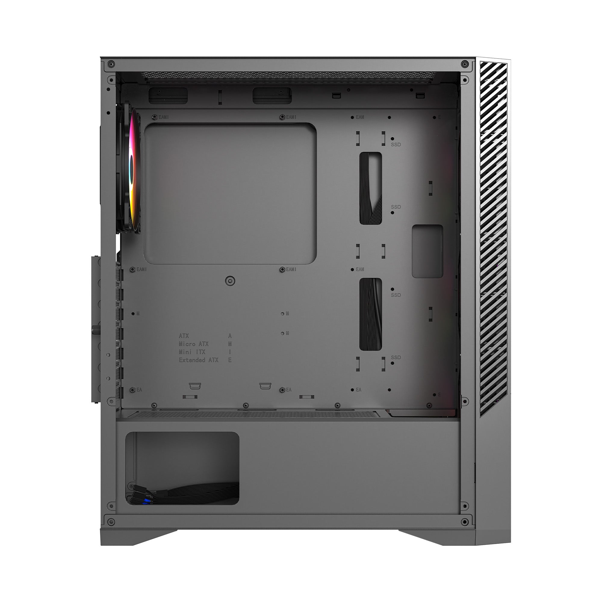 Ant Esports Chassis ICE 270M 6F with Mesh Front Panel & 6 Fans - Black ( Chassis Without Power Supply)