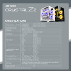 Ant Esports Chassis CRYSTAL Z2 White ( Chassis Without Power Supply )