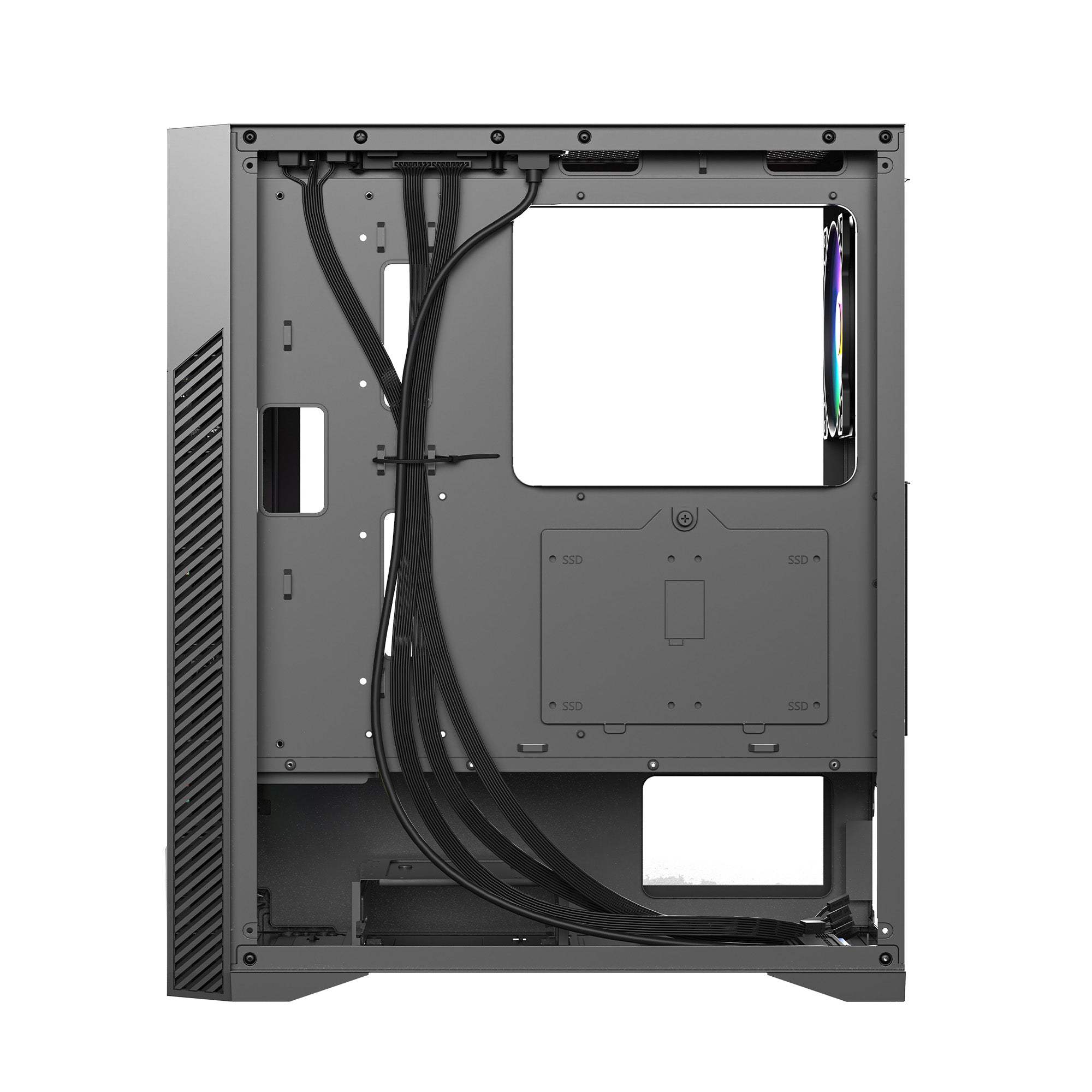 Ant Esports Chassis ICE 270G 6F with Glass Front Panel & 6 Fan - Black ( Chassis Without Power Supply )