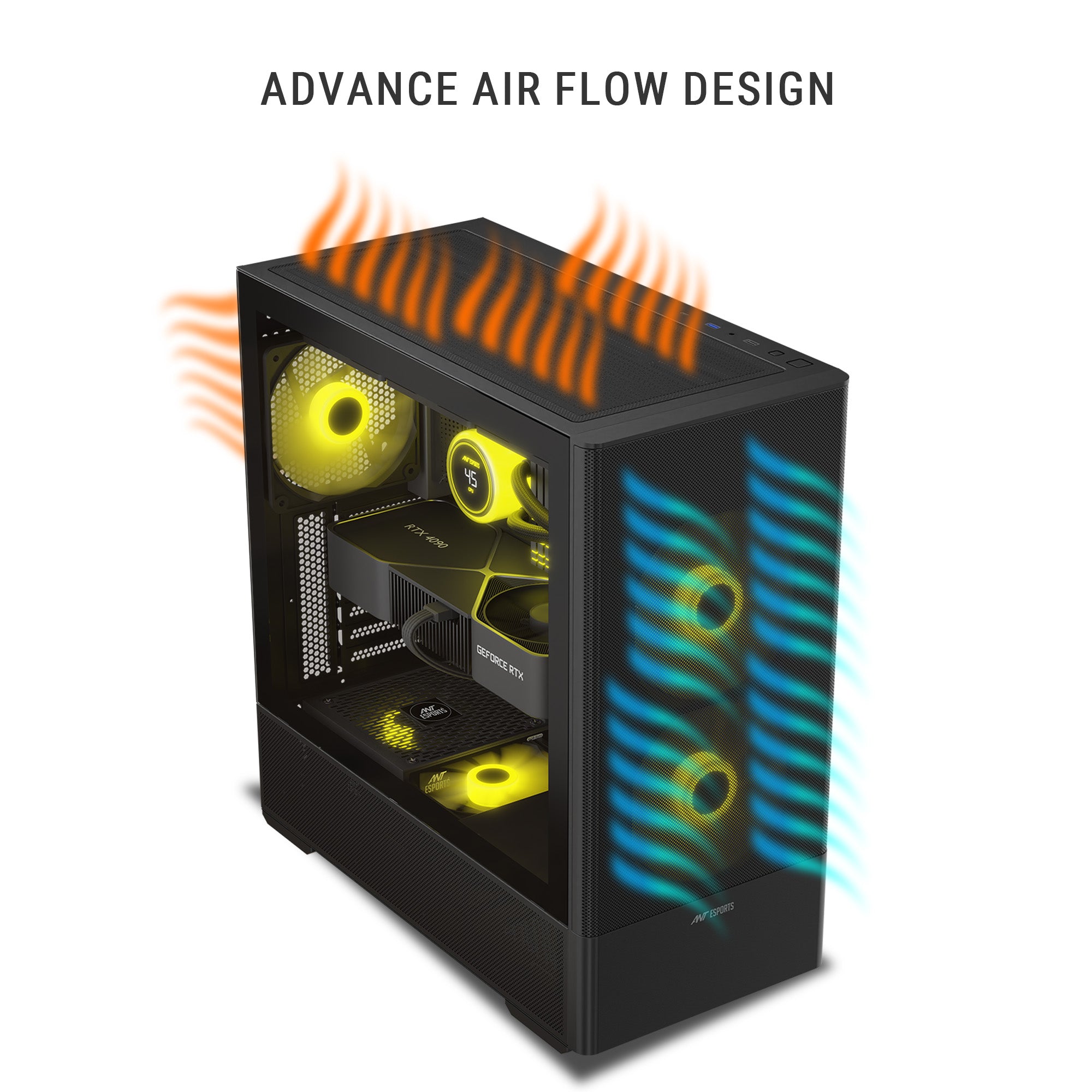 Ant Esports Chassis 511 Air 5F - Black ( Chassis Without Power Supply )