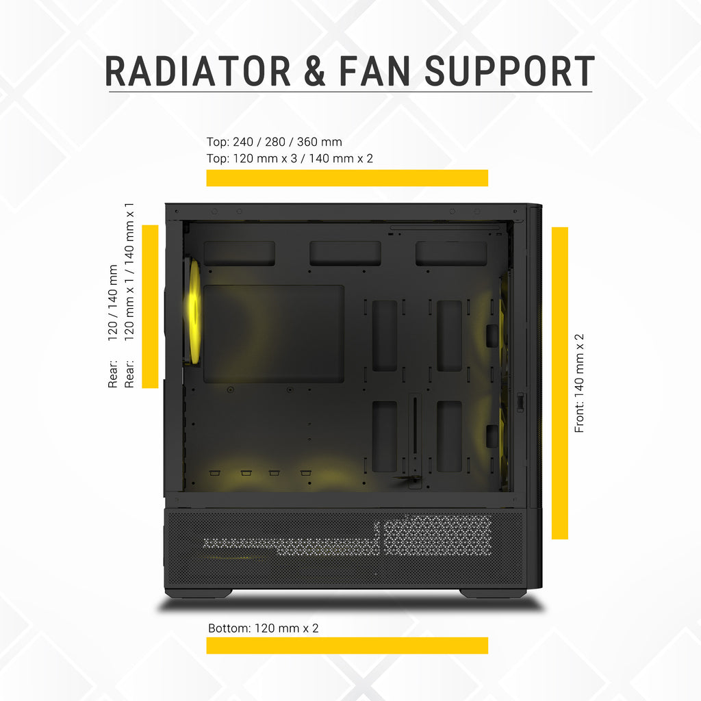 Ant Esports Chassis 511 Air 5F - Black ( Chassis Without Power Supply )