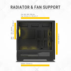 Ant Esports Chassis 511 Air 5F - Black ( Chassis Without Power Supply )