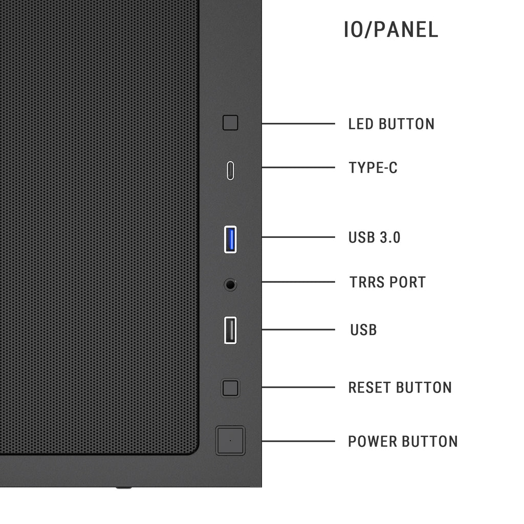 Ant Esports Chassis 511 Air 5F - Black ( Chassis Without Power Supply )