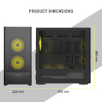 Ant Esports Chassis 511 Air 5F - Black ( Chassis Without Power Supply )