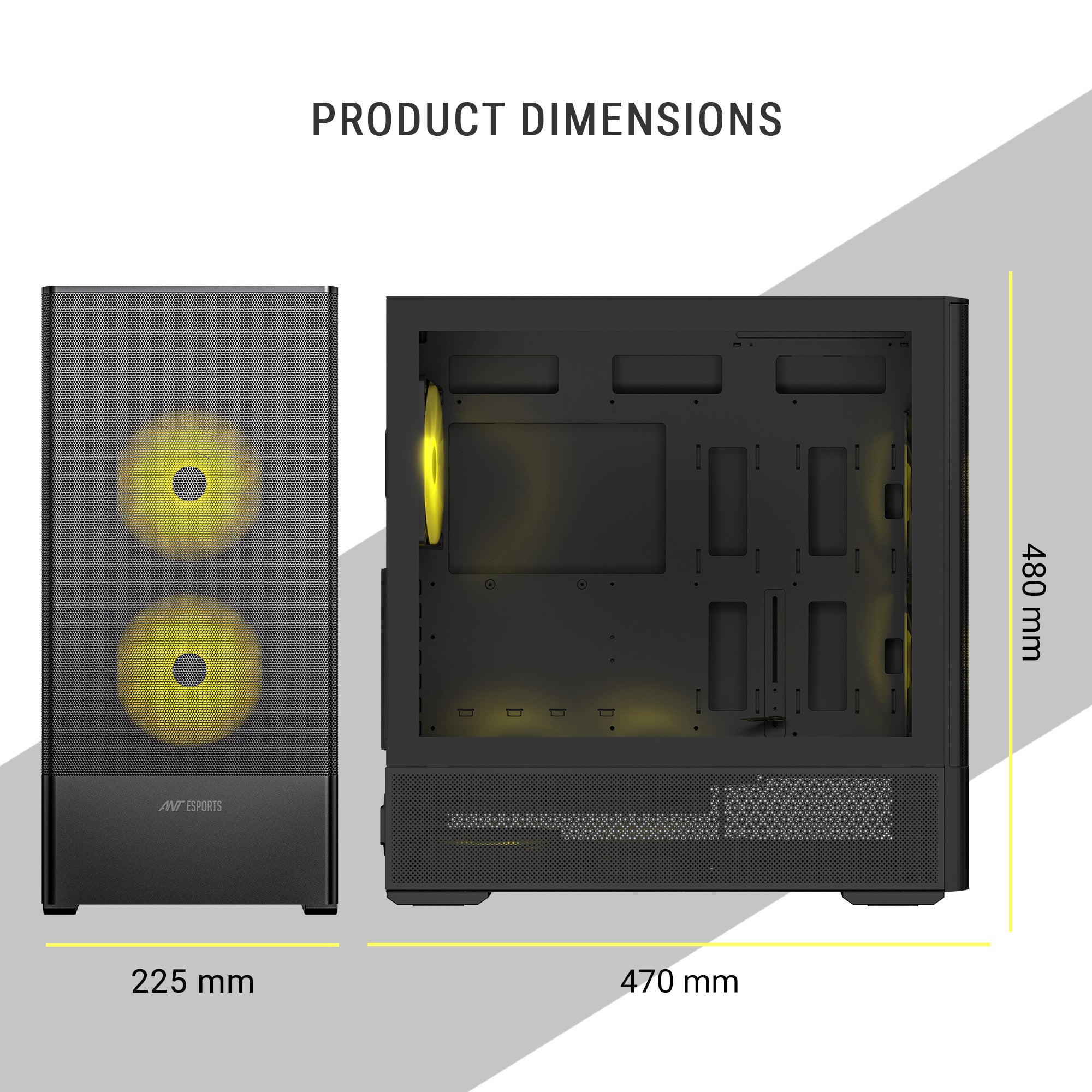 Ant Esports Chassis 511 Air 5F - Black ( Chassis Without Power Supply )