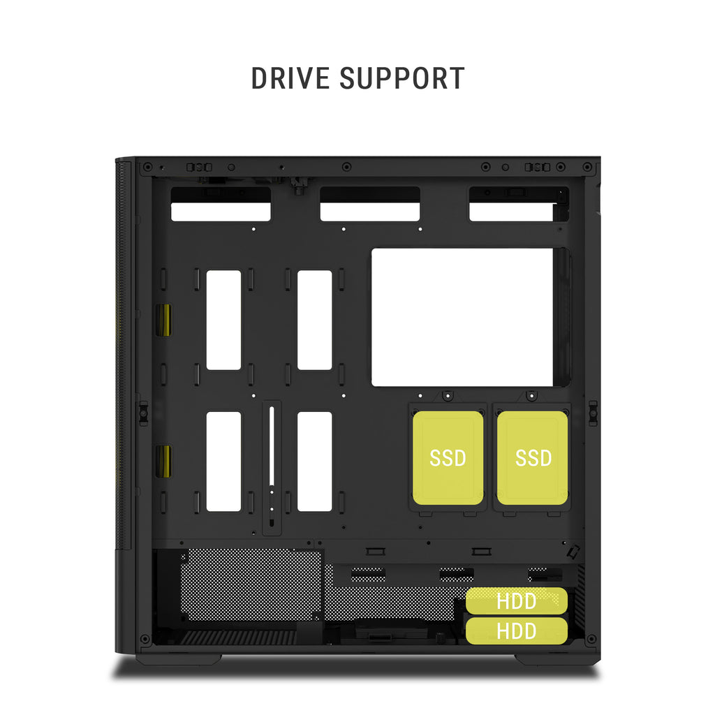 Ant Esports Chassis 511 Air 5F - Black ( Chassis Without Power Supply )