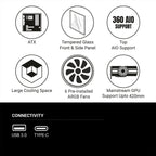 Ant Esports Chassis Crystal X6 -Black ( Chassis Without Power Supply )