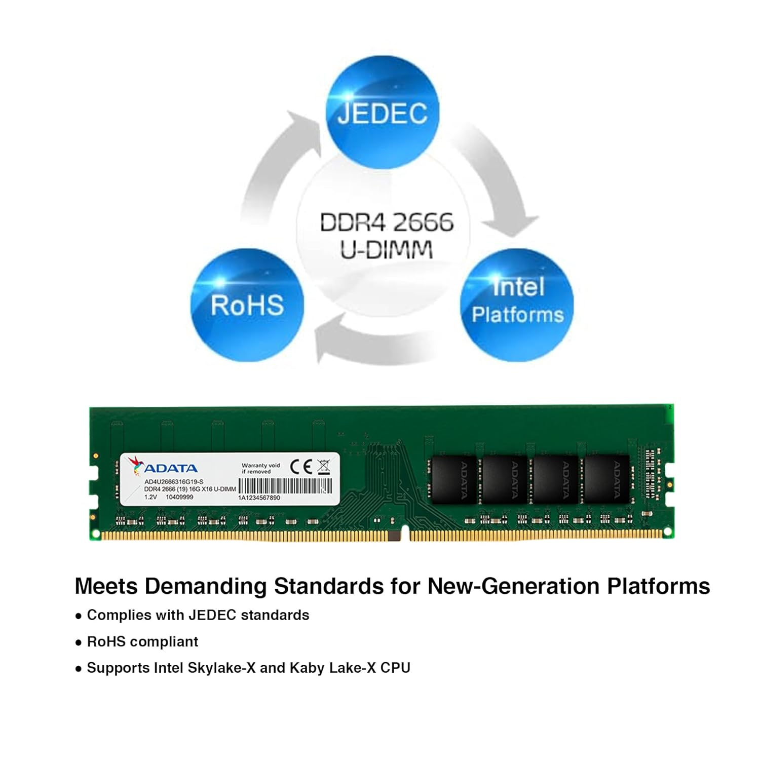 ADATA 16GB DDR4 2666MHz Desktop RAM Memory