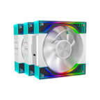 Ant Esports Quartzflow 3x120mm ARGB Revesible Stackable White Case Fan Kit