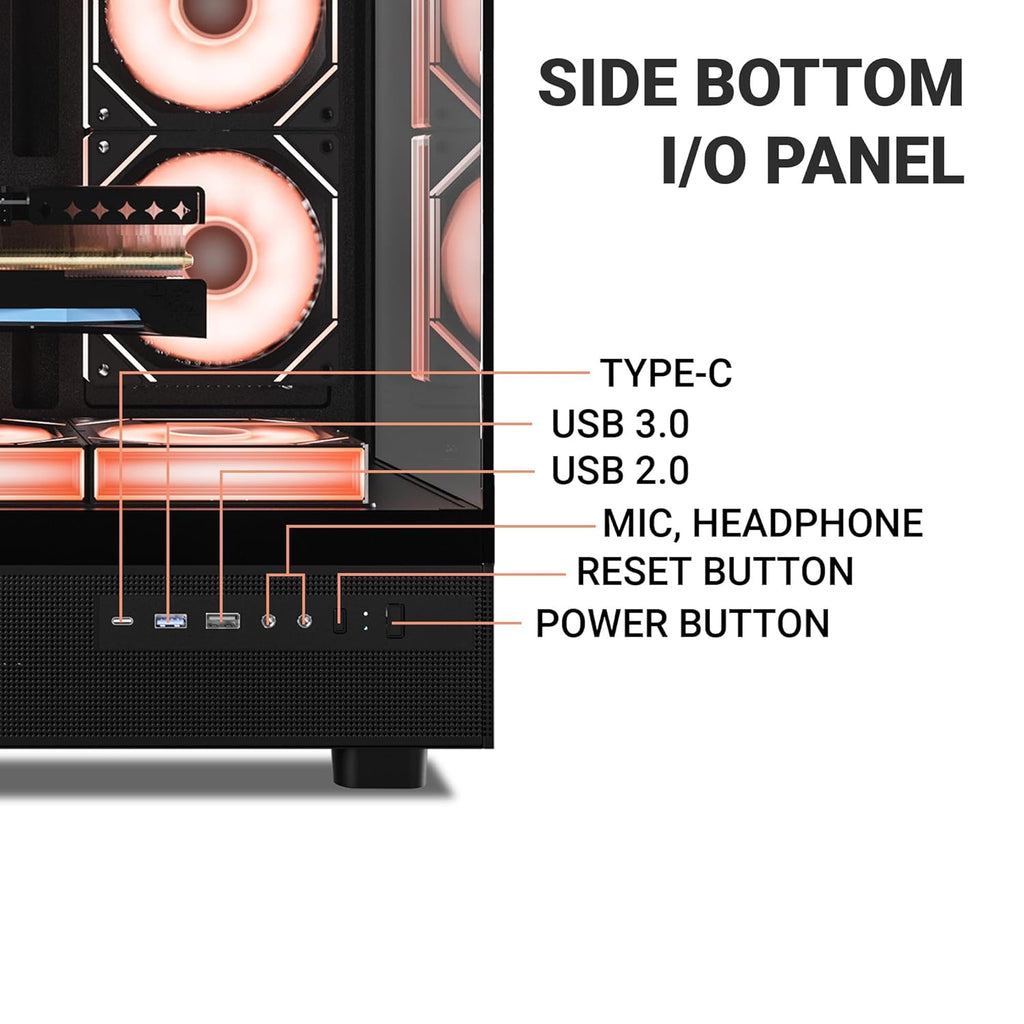 Ant Esports Chassis Crystal X6 -Black ( Chassis Without Power Supply )