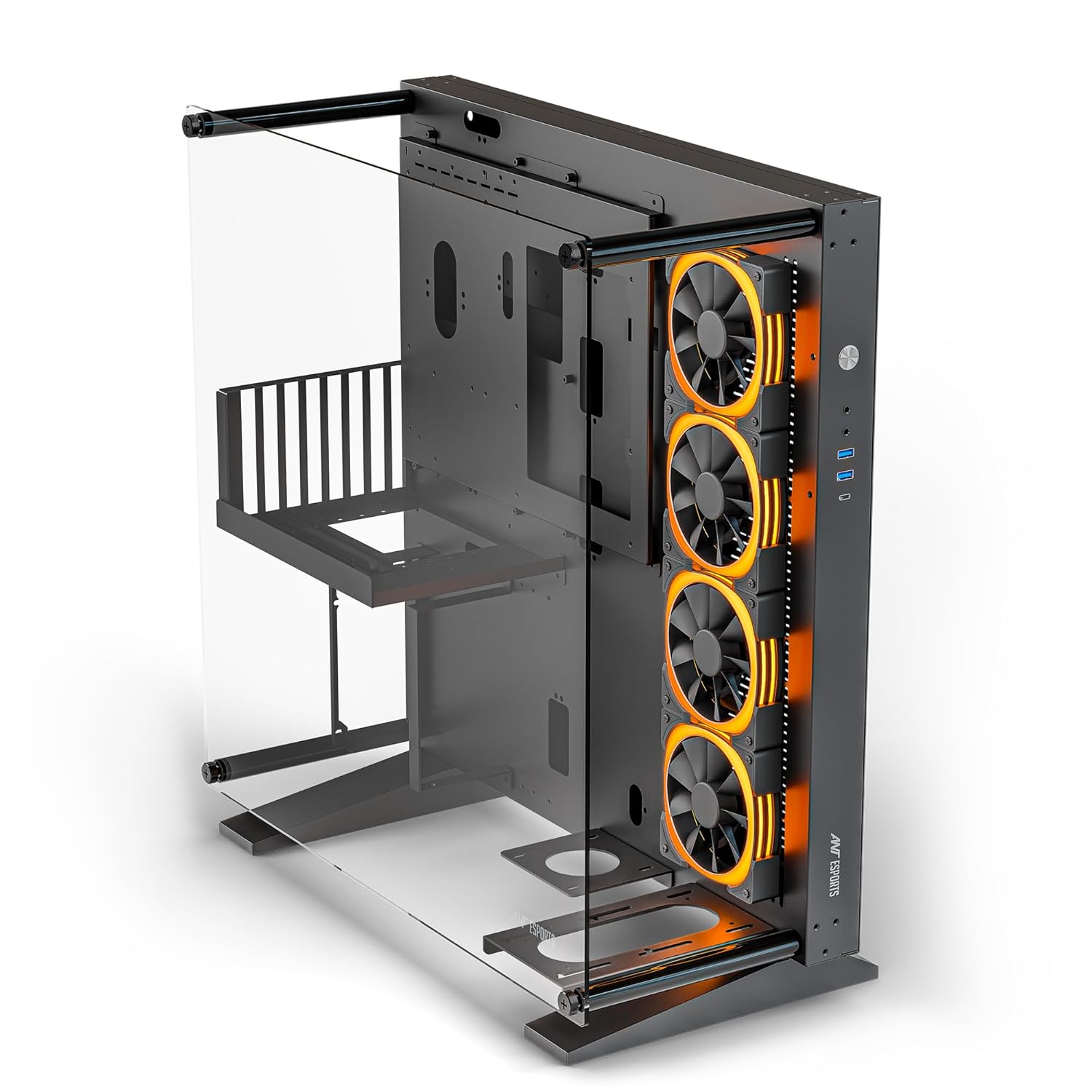 Ant Esports Chassis Cypher K9 Full -Tower ATX Open Frame Special Gaming Computer Case (BLACK)