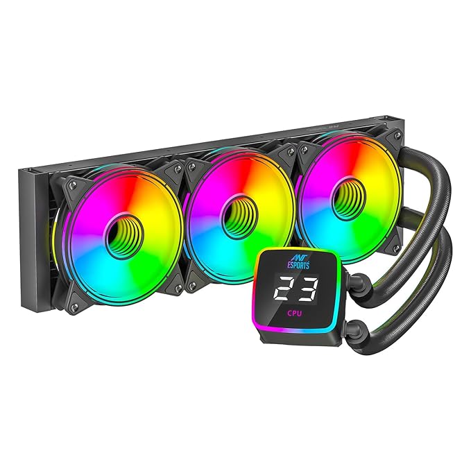Ant Esports ICE-Flow 360mm ARGB AM5/LGA1851 Black AIO Liquid Cooler