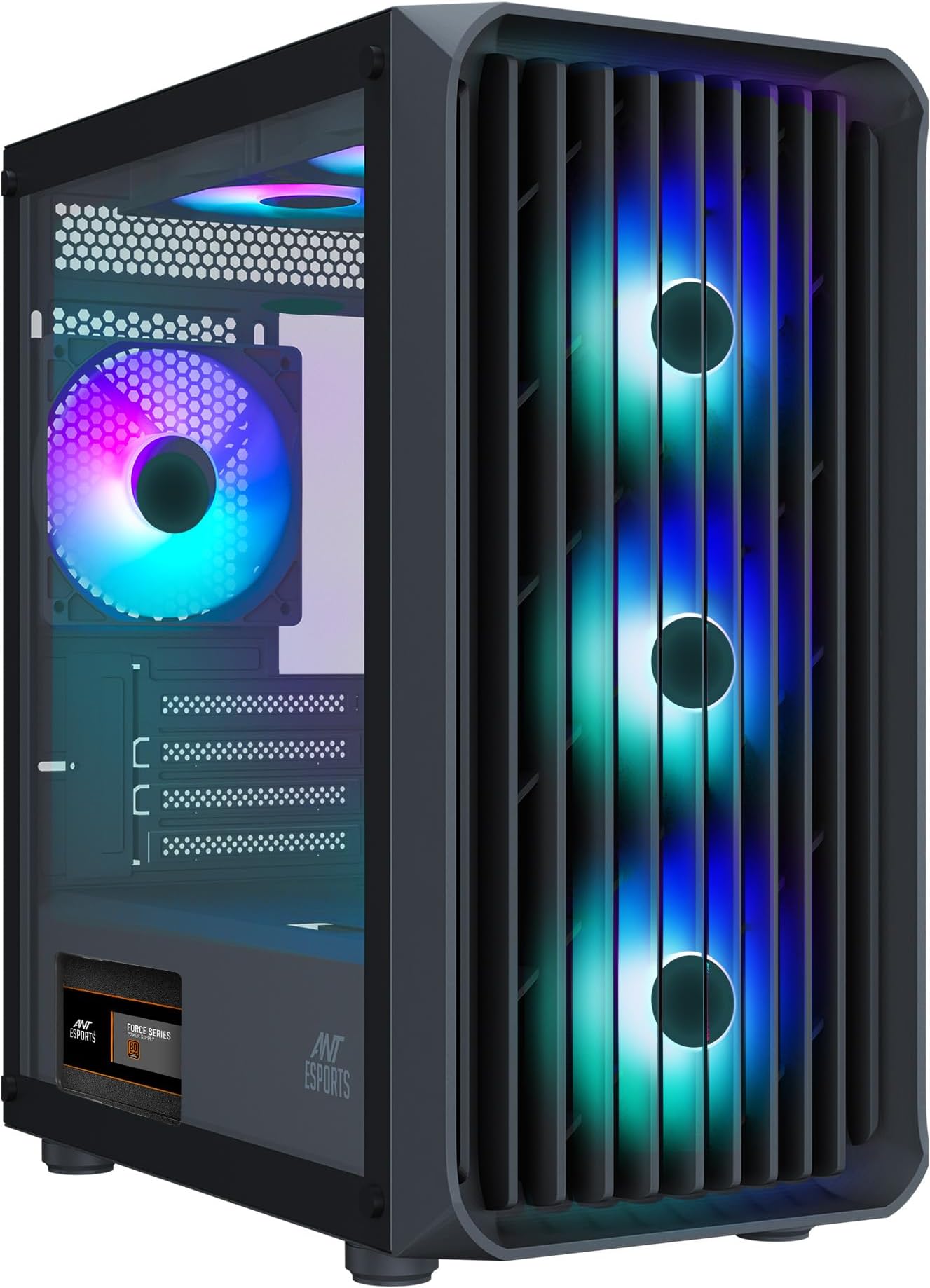 Ant Esports Chassis ICE-112 BLACK With ARGB FAN ( Chassis Without Power Supply ) NEW