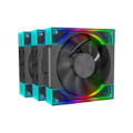 Ant Esports Quartzflow 3x120mm ARGB Revesible Stackable Black Case Fan Kit
