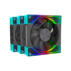 Ant Esports Quartzflow 3x120mm ARGB Revesible Stackable Black Case Fan Kit