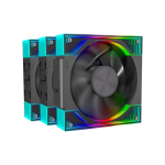 Ant Esports Quartzflow 3x120mm ARGB Revesible Stackable Black Case Fan Kit