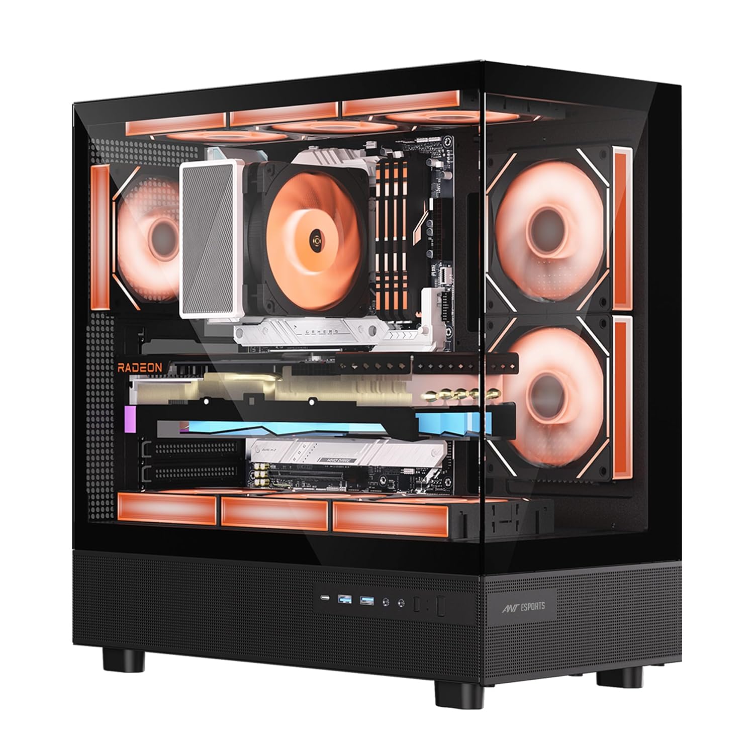 Ant Esports Chassis Crystal X6 -Black ( Chassis Without Power Supply )