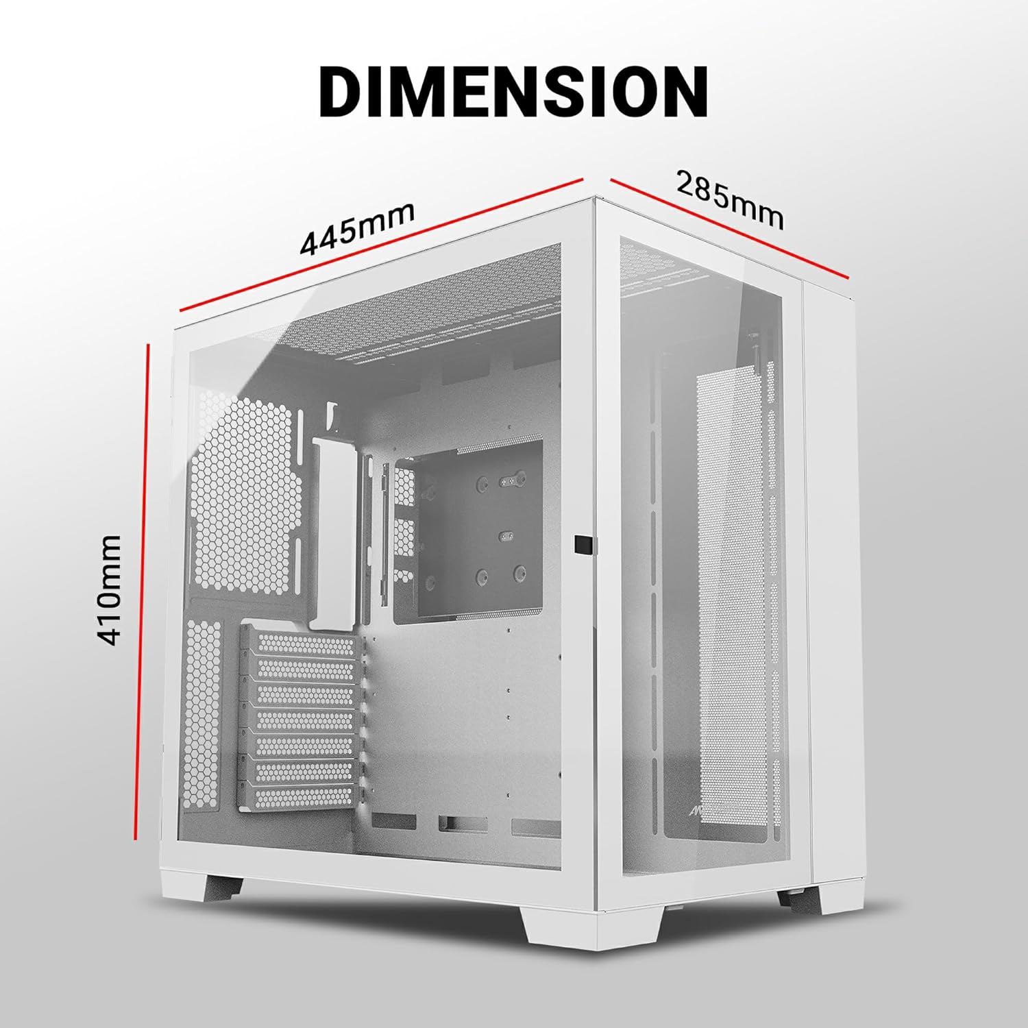 ANT ESPORTS CABINET WITH FANS WHITE - CRYSTAL XL