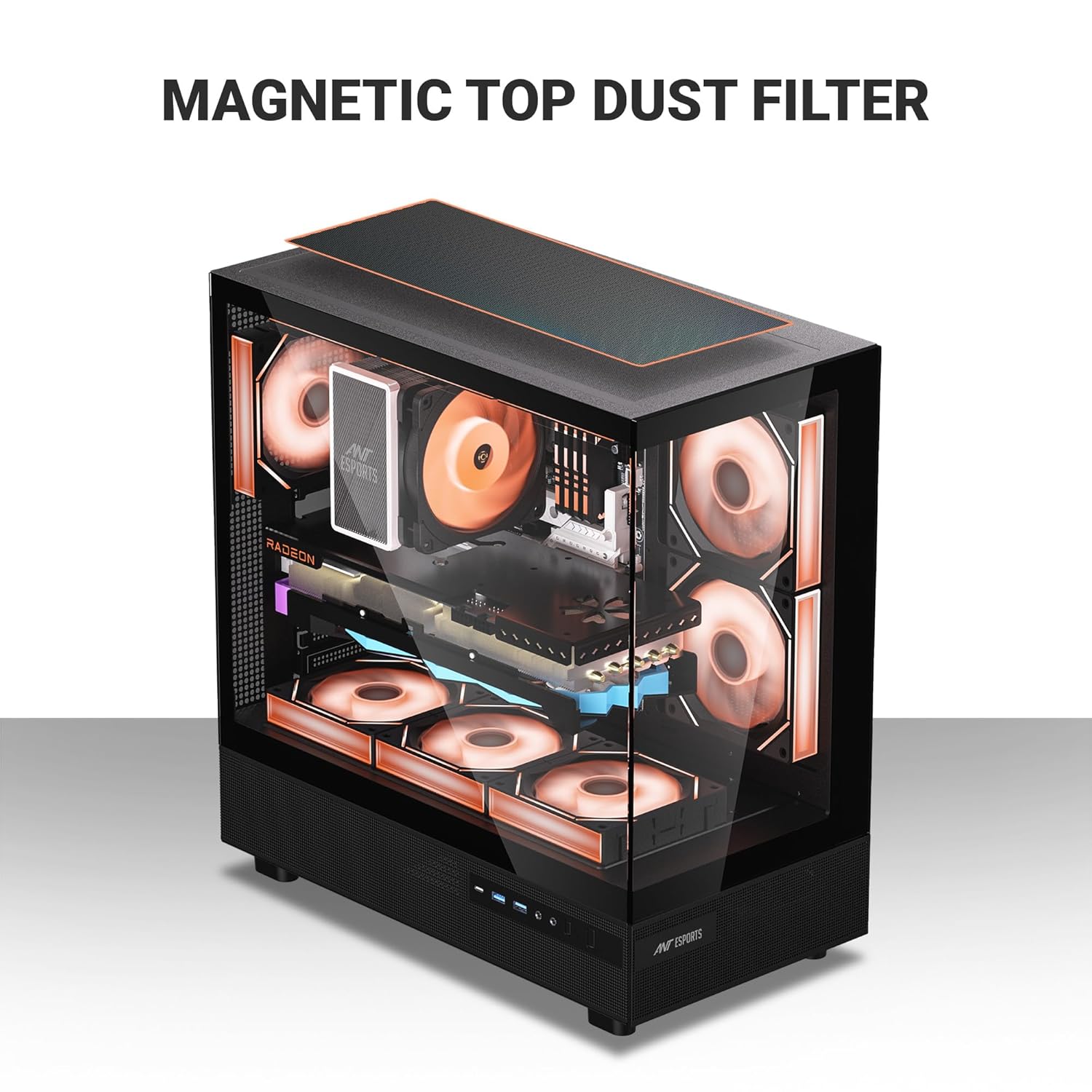 Ant Esports Chassis Crystal X6 -Black ( Chassis Without Power Supply )