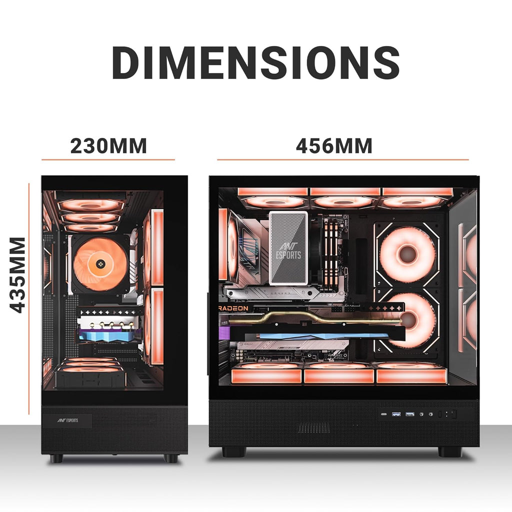 Ant Esports Chassis Crystal X6 -Black ( Chassis Without Power Supply )