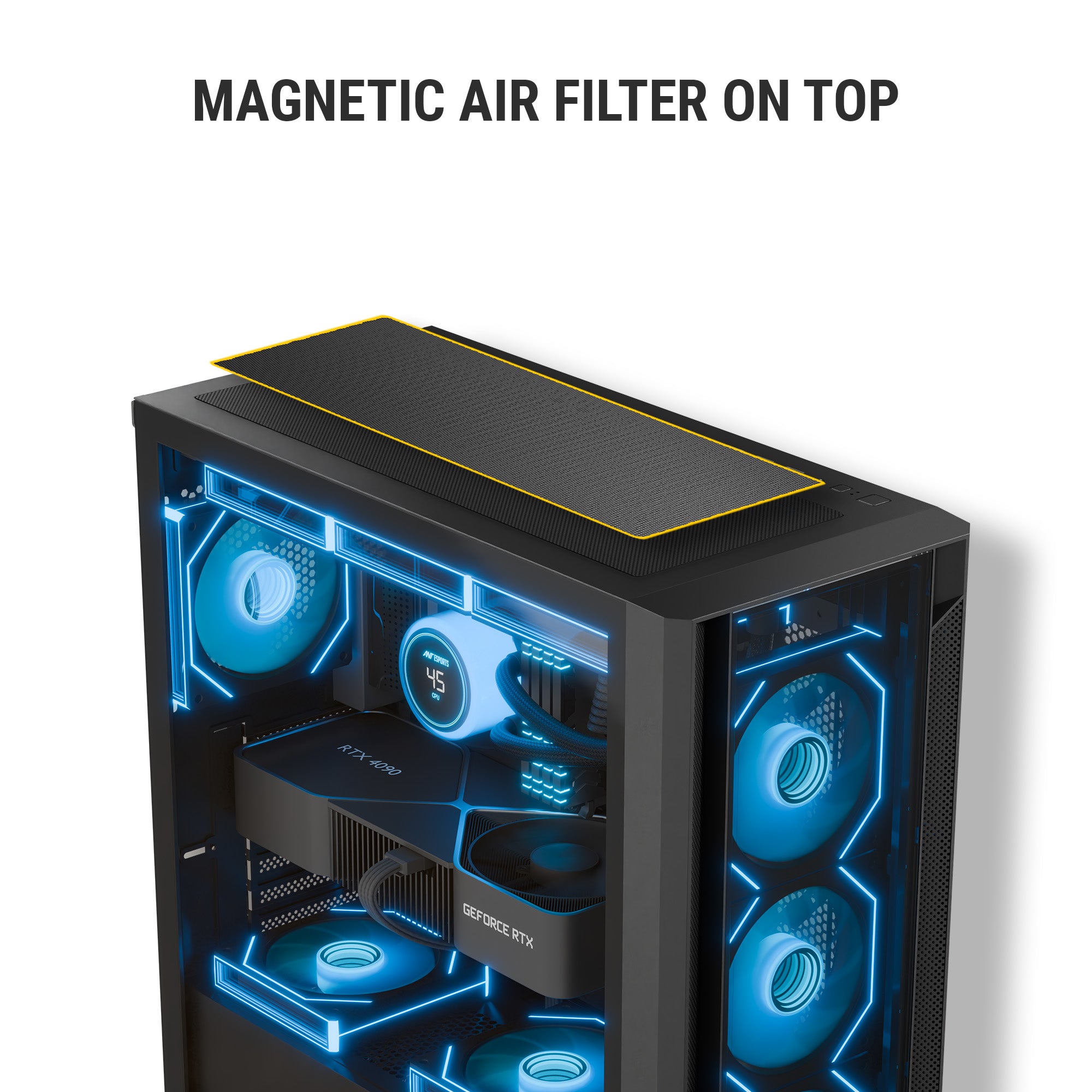 Ant Esports Chassis AQUA 360 4F - Black ( Chassis Without Power Supply )