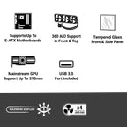 Ant Esports Chassis AQUA 360 4F - Black ( Chassis Without Power Supply )