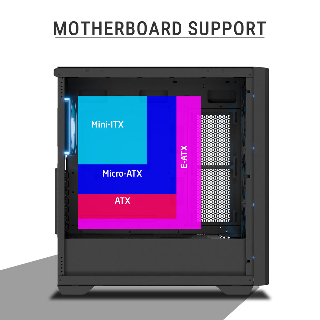 Ant Esports Chassis AQUA 360 4F - Black ( Chassis Without Power Supply )